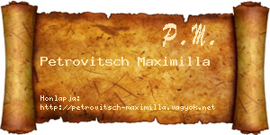 Petrovitsch Maximilla névjegykártya